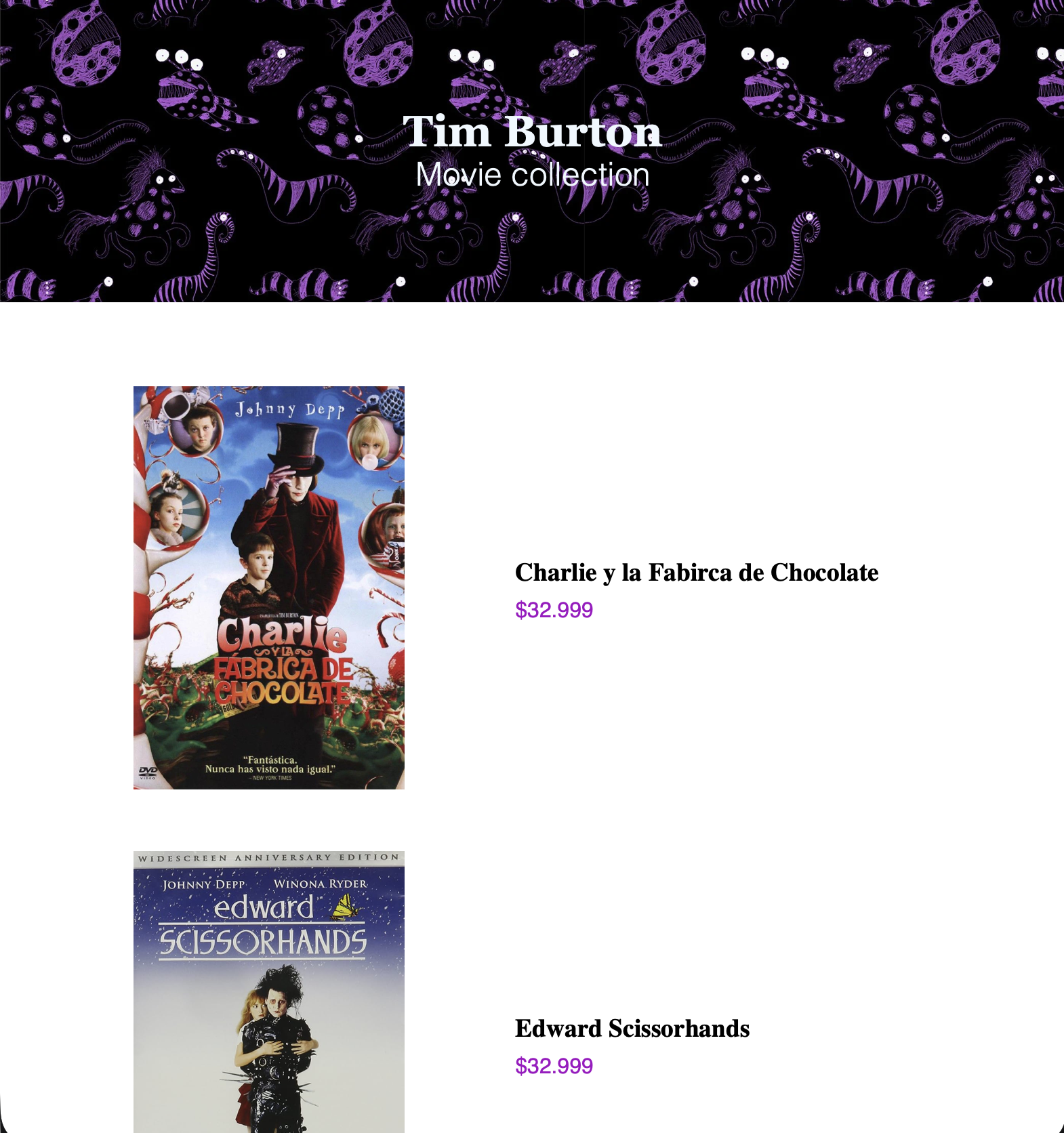 página web de tim burton