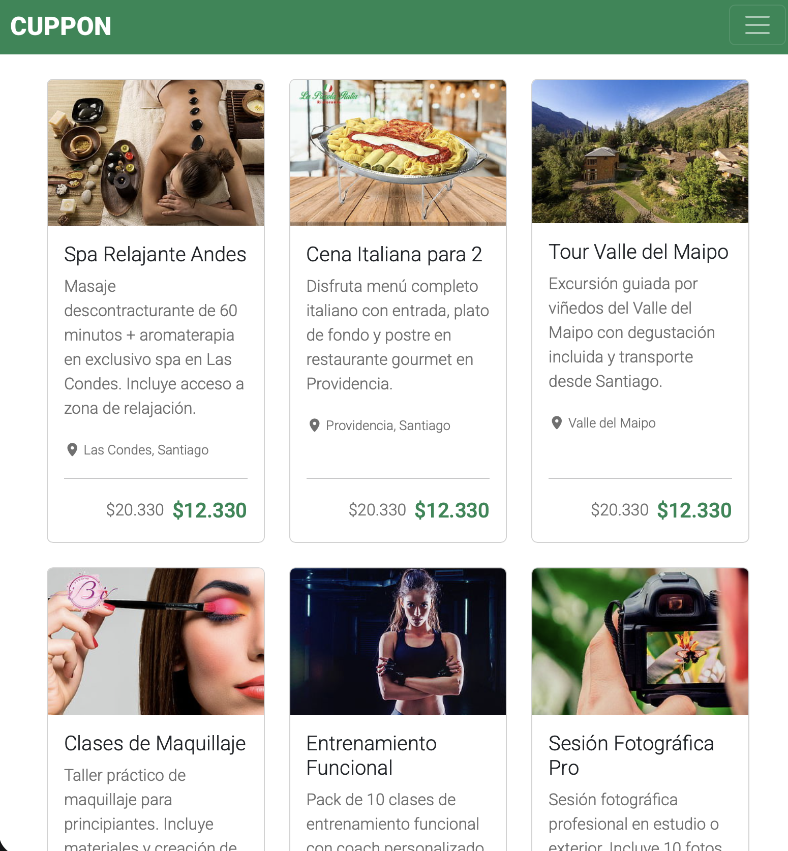 página web de cuponera