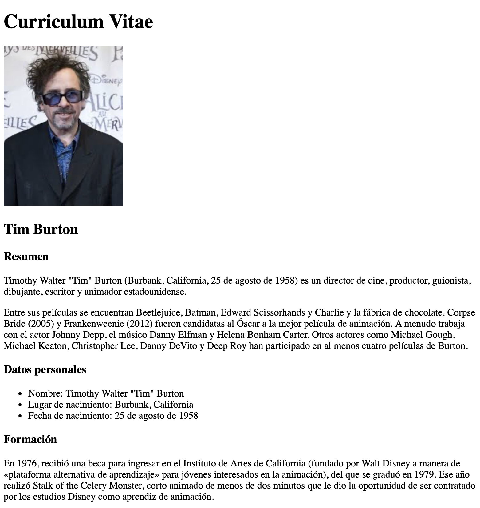 curriculum vitae